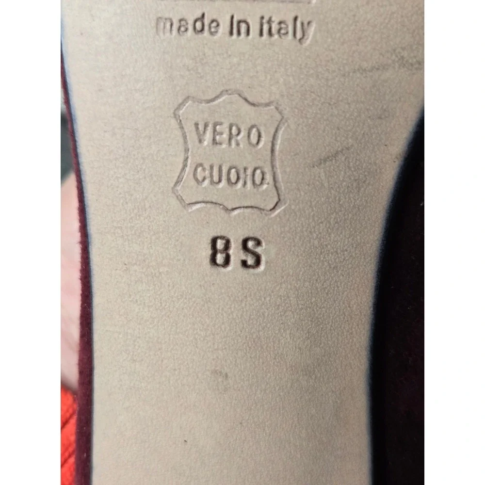 Vaneli Burgundy Suede Pointed Toe Block Heel‎ Pumps Made in Italy Size 8S